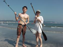 8/28PM3 sup（サップ、スタンドアップパドル）体験スクール付きレンタル 動画　鎌倉ハイサーフ