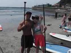 8/15 AM２ SUP(サップ、スタンドアップパドル)体験スクール付きレンタル 鎌倉ハイサーフ