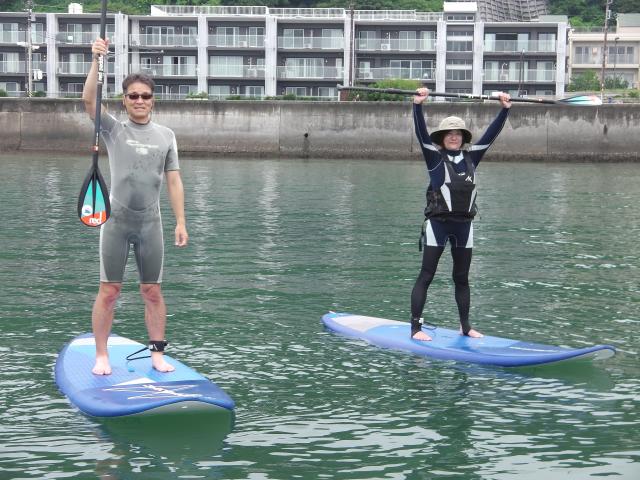 6/8 AM SUP(サップ、スタンドアップパドル)体験スクール付きレンタル   鎌倉ハイサーフ