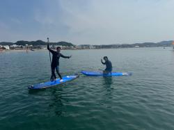 8/1 AM SUP(サップ、スタンドアップパドル)体験スクール付きレンタル  鎌倉ハイサーフ 